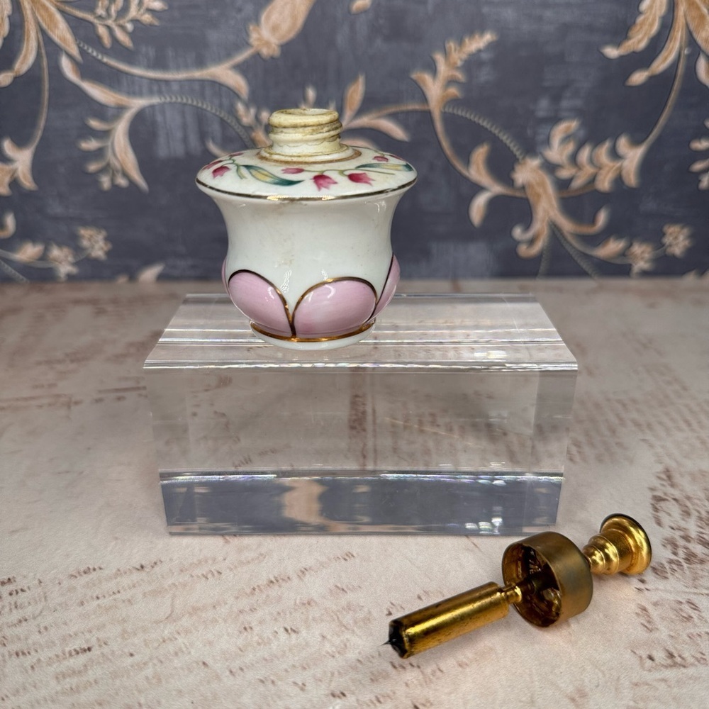 Rare IRICE Japan Porcelain Hand Painted Floral Perfume Bottle Atomizer READ - Picture 8 of 9